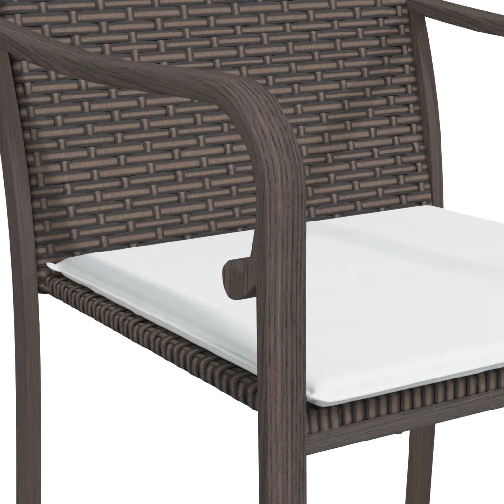 Set Pranzo da Giardino 5pz con Cuscini in Polyrattan e Acciaio 3186954