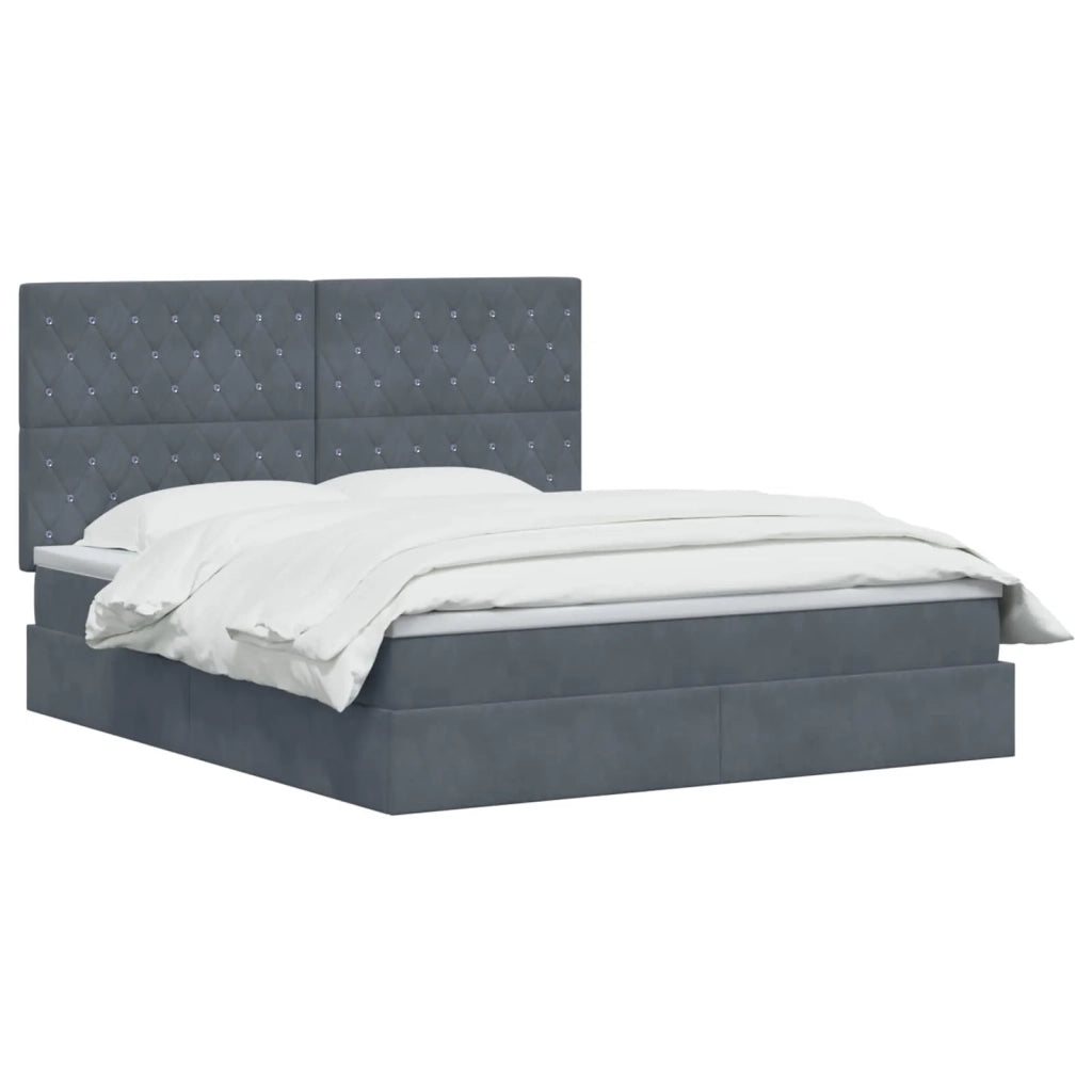 Letto con contenitore e materasso Grigio Scuro 140 x 190 cm 3459628