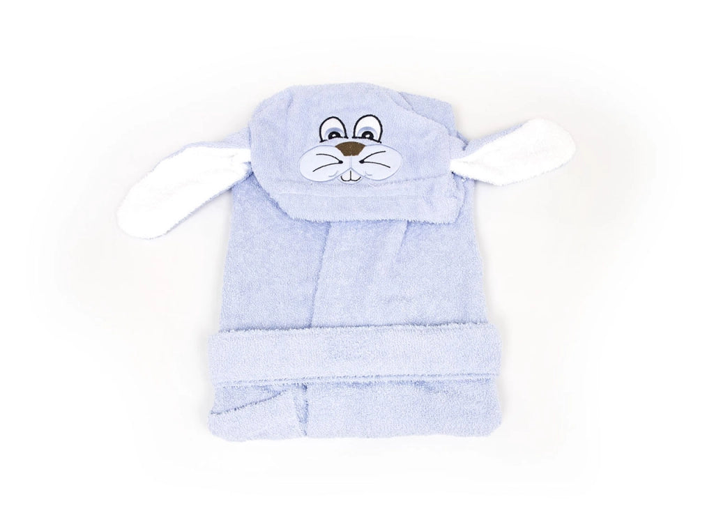 Accappatoio Per Bambini Con Cappuccio Modello Coniglio Azzurro - 1-2anni - Azzurro