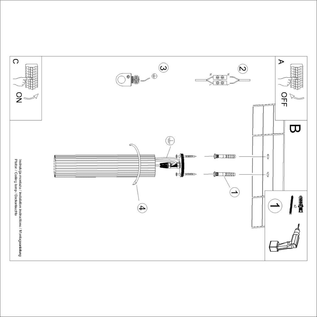 Lampada da soffitto KARBON 40 oro