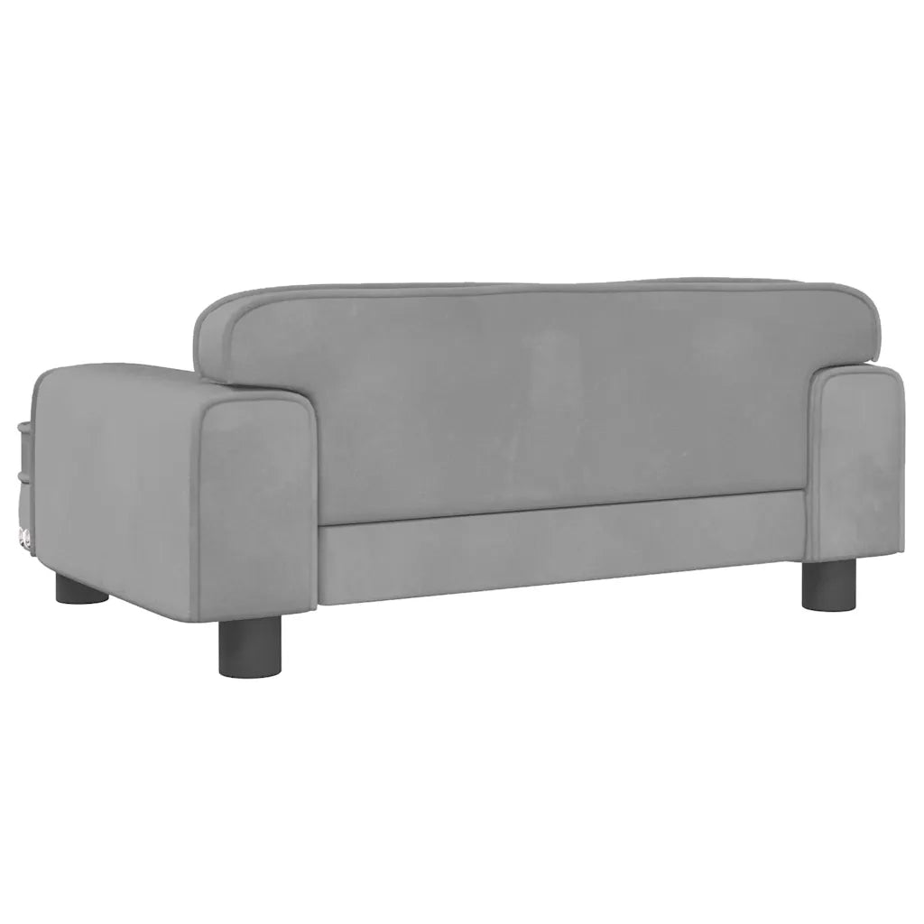 Divano per Bambini-Sofa-Divanetto Grigio Chiaro 70x45x30 cm in Velluto