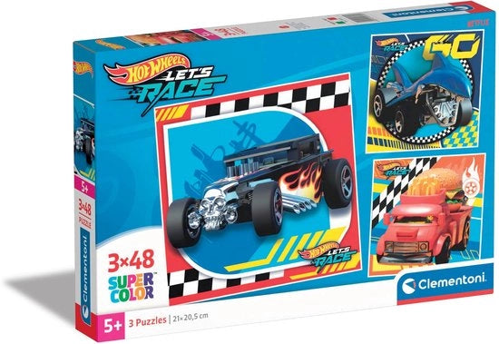 Puzzle Quadrato Hot Wheels - 48 Pezzi per Bambini
