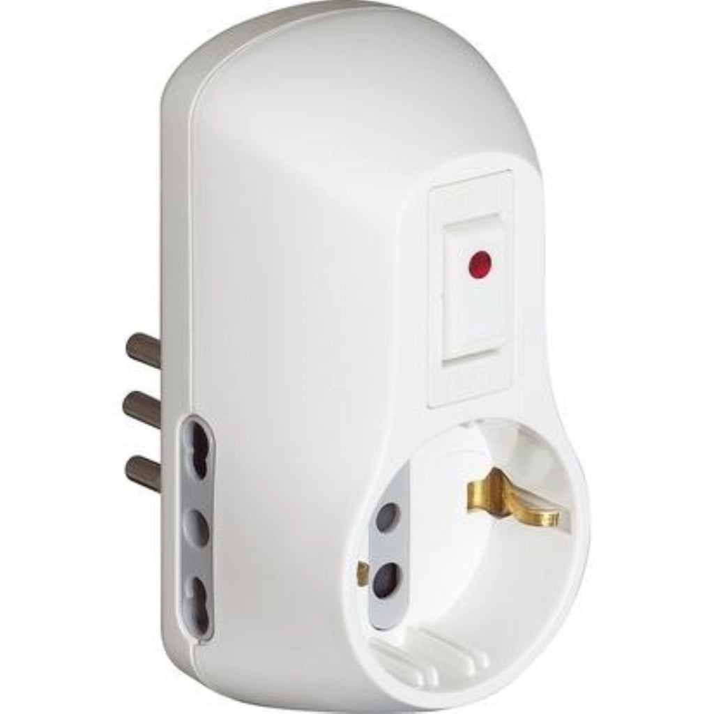 Adattatore Bticino Presa 10A Schuko Interruttore Bianco - Bticino