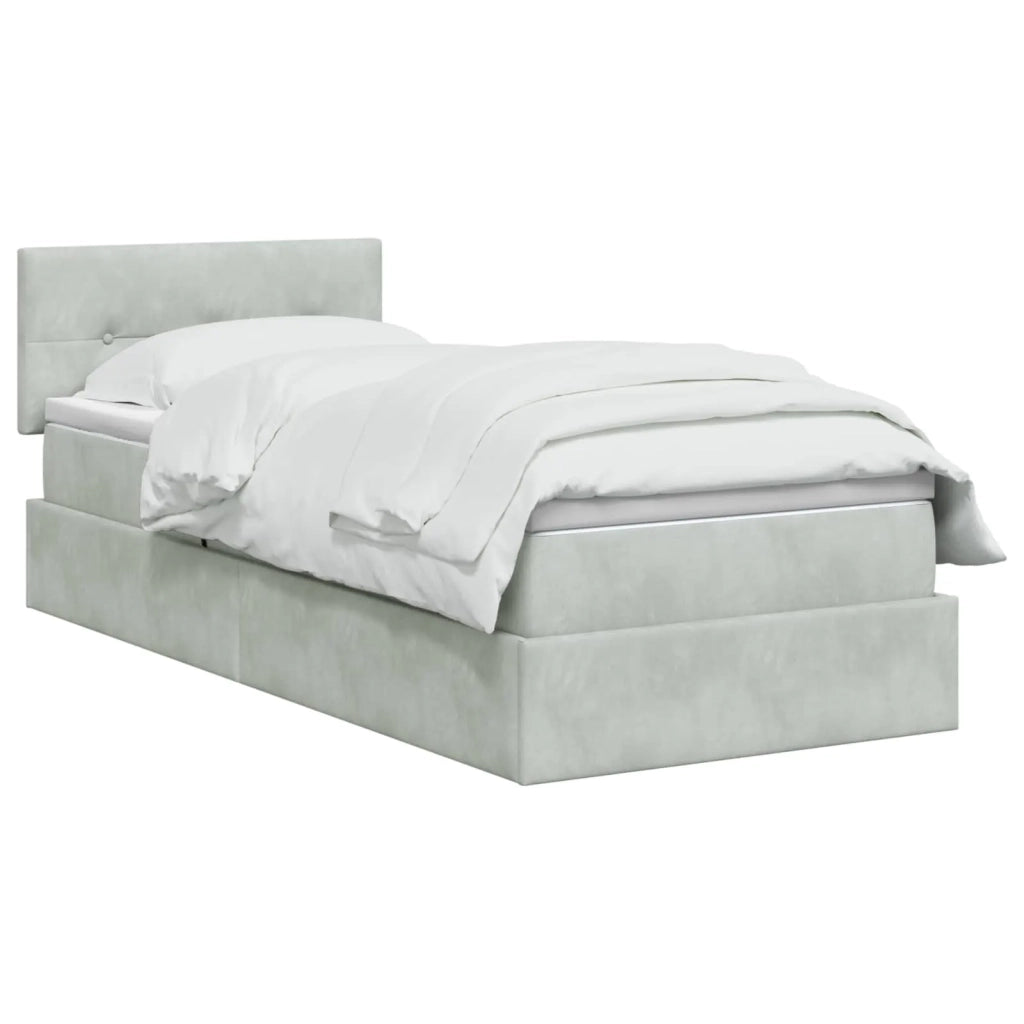 Letto con contenitore LED e materasso Grigio Chiaro 3459228