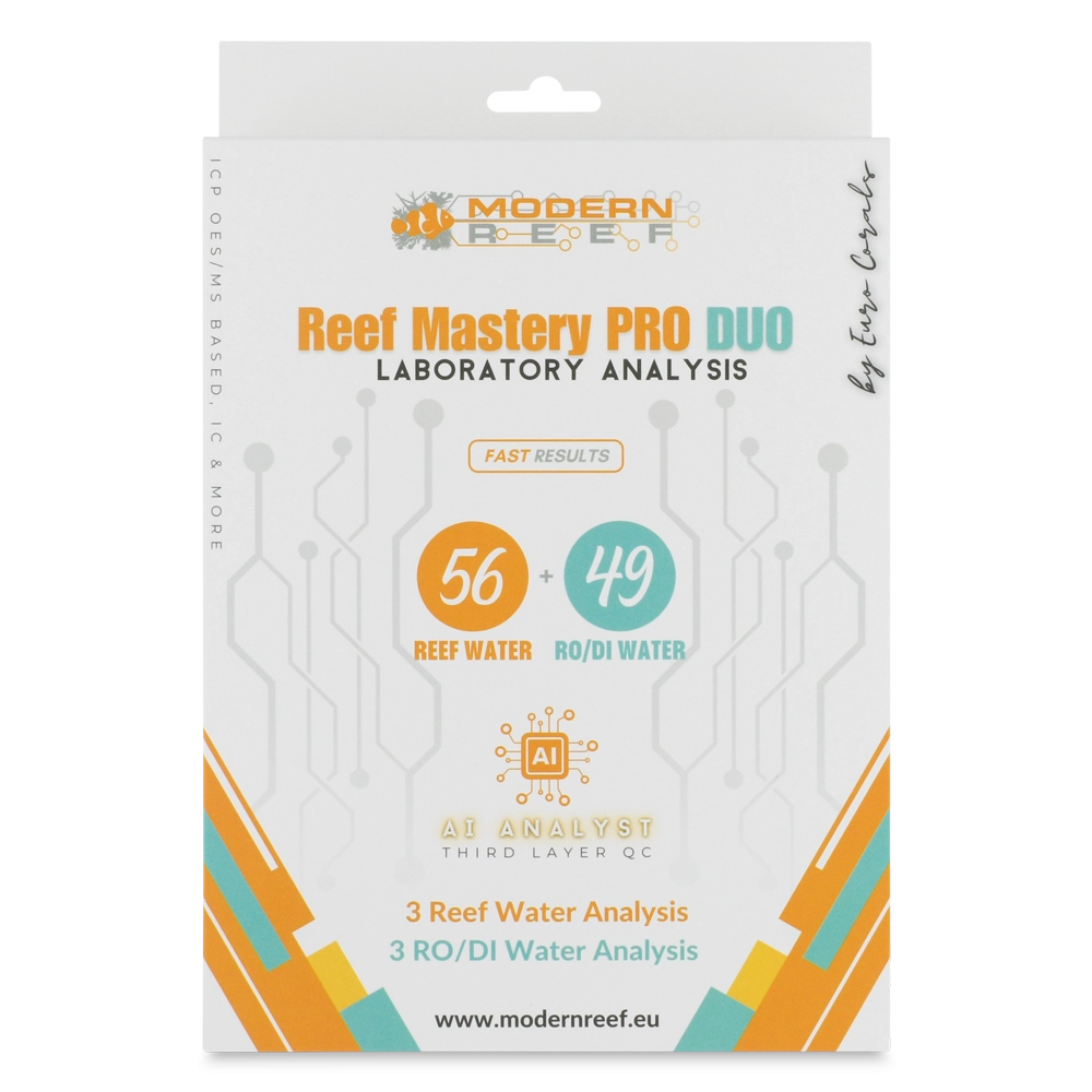Modern Reef - Reef Mastery PRO DUO 3-SET - Multipack con 3 test ICP 56+49 parametri per acqua marina e RO/DI