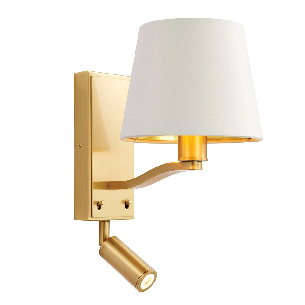 Applique lettura Harvey Endon oro satinato E14+LED 3W