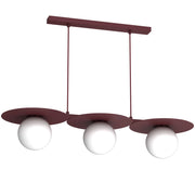 Lampada sospesa Flat 3 luci bordo sfere bianche E27 Luminex