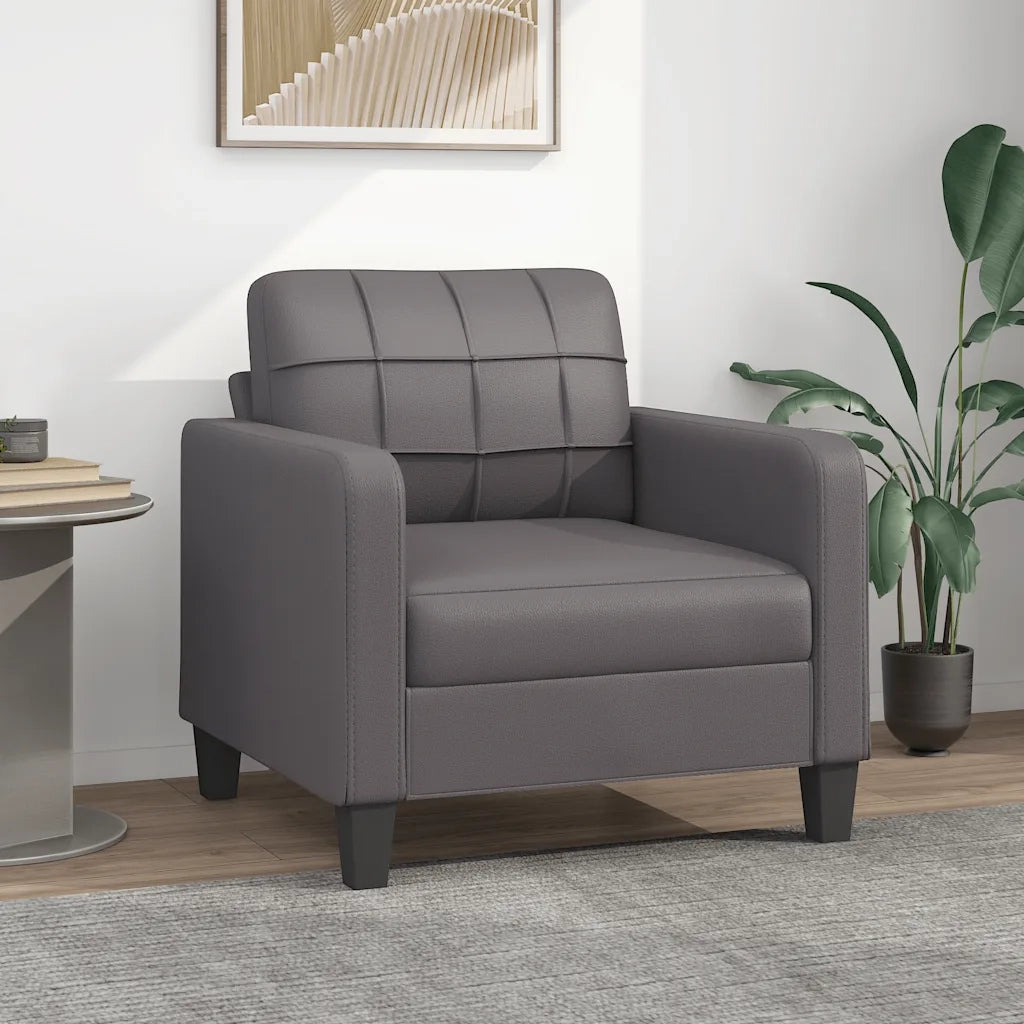 Poltrona | Sedia Relax Grigia 60 cm in Similpelle