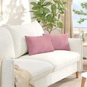 Cuscini da Divano 2 pz-Set di 2 Cuscini per Sofa Rosa 50 x 30 cm Tessuto in Cords