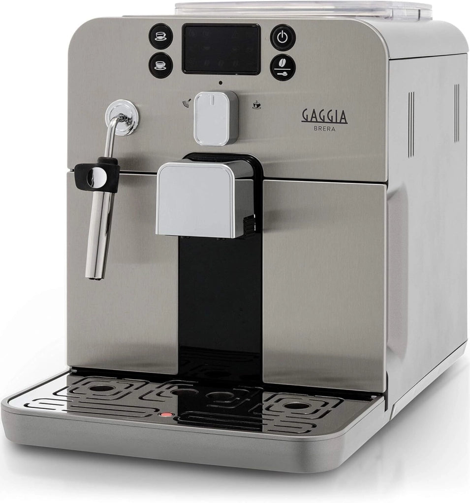 Gaggia RI9305-01 Brera Macchina da Caffe' Automatica per Espresso e Cappuccino Caffe' in Grani o Macinato 1400W 100% Made in Italy Argento Argento Solo Macchina