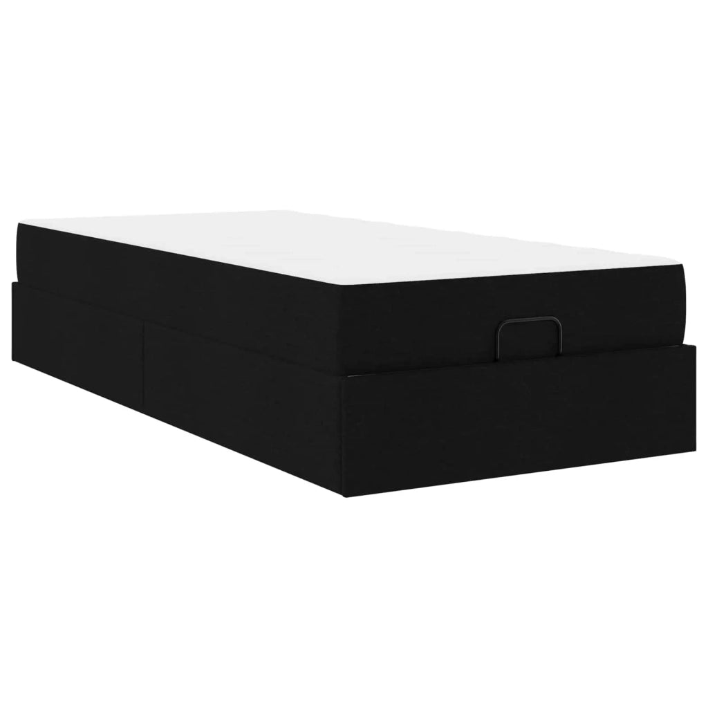 Struttura letto con materasso 2 pcs-Giroletto Nero Tessuto 282841