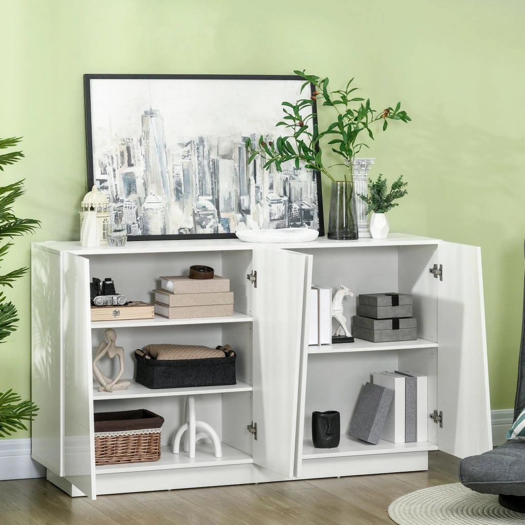 Mobiletto Multiuso 5 Livelli Bianco con Ripiano Regolabile ¨C Minimal ¨C 150x40x88 cm