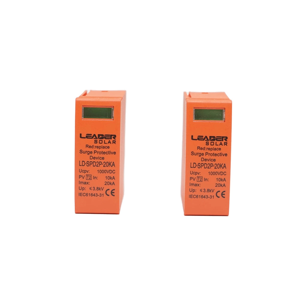Set di 2 cartucce per scaricatore di sovratensione DC SPD 2P-20KA 1000V Leader