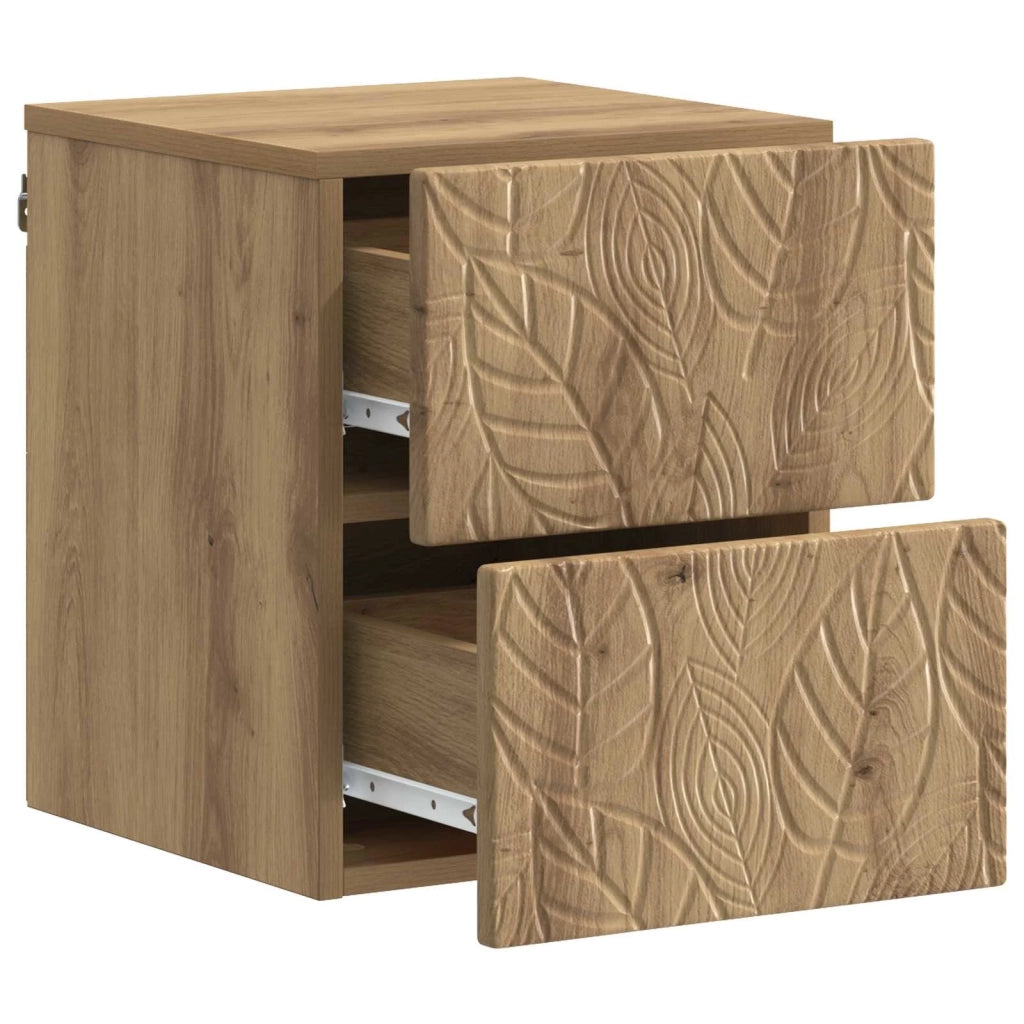Mobiletto da notte a muro 2 pcs Rovere Artigianale 898824