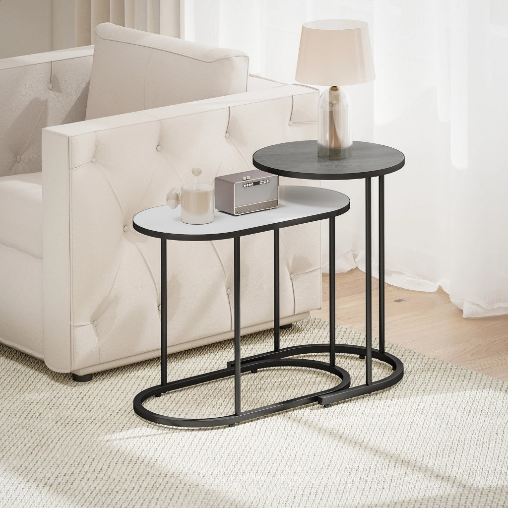 Tavolino da salotto gigogne ¨C zephmum ¨C grigio, bianco, metallo