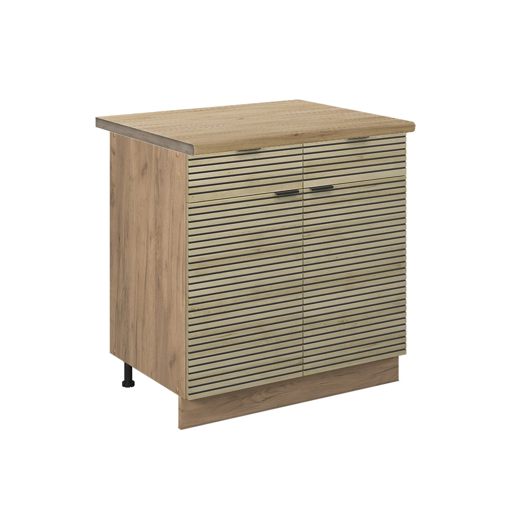 Mobiletto base per cucina Fame-Line Pannello in quercia/Rovere dorato 80 cm, PL Rovere Vicco