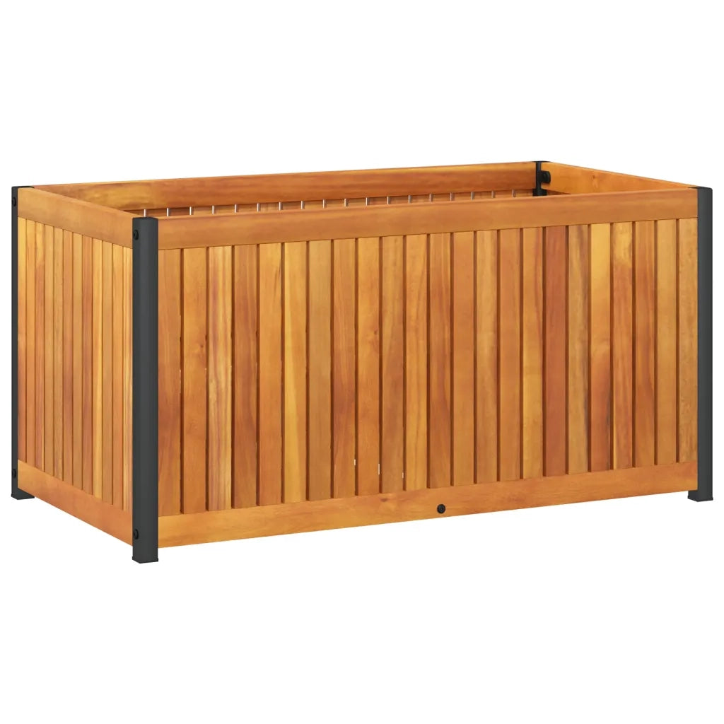 Fioriera da Giardino-Vaso da Esterno 85x45x44 cm in Legno Acacia e Acciaio