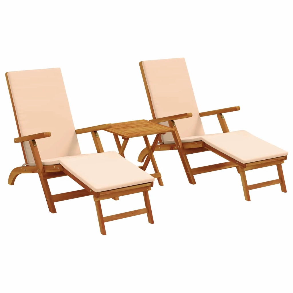 Lettino prendisole reclinabile e pieghevole 3 pcs Beige 3415410