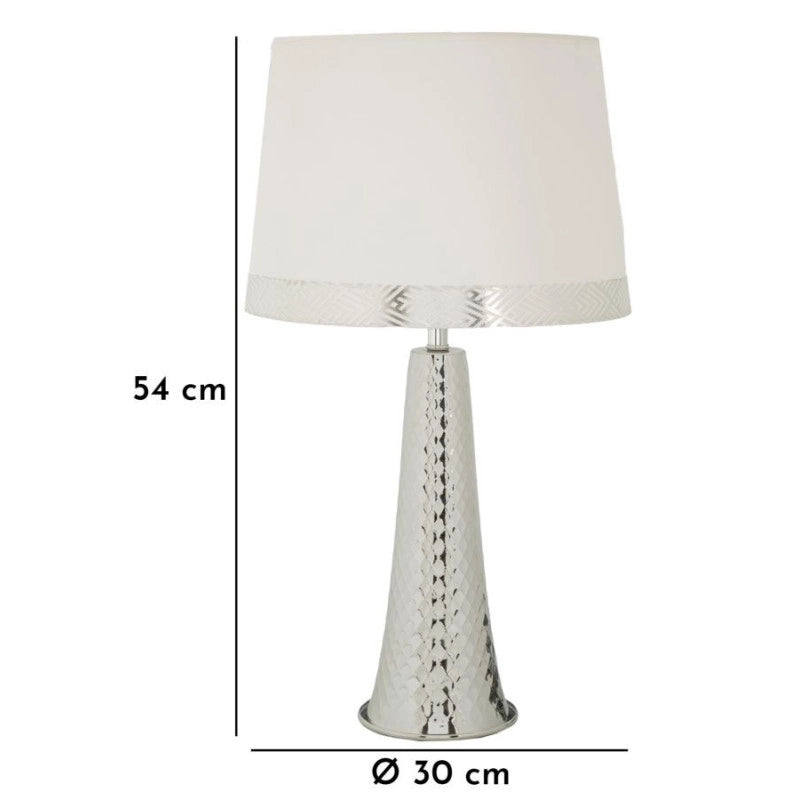 Lampadelle A Da Tavolo Tower Argento cm ø 30x54