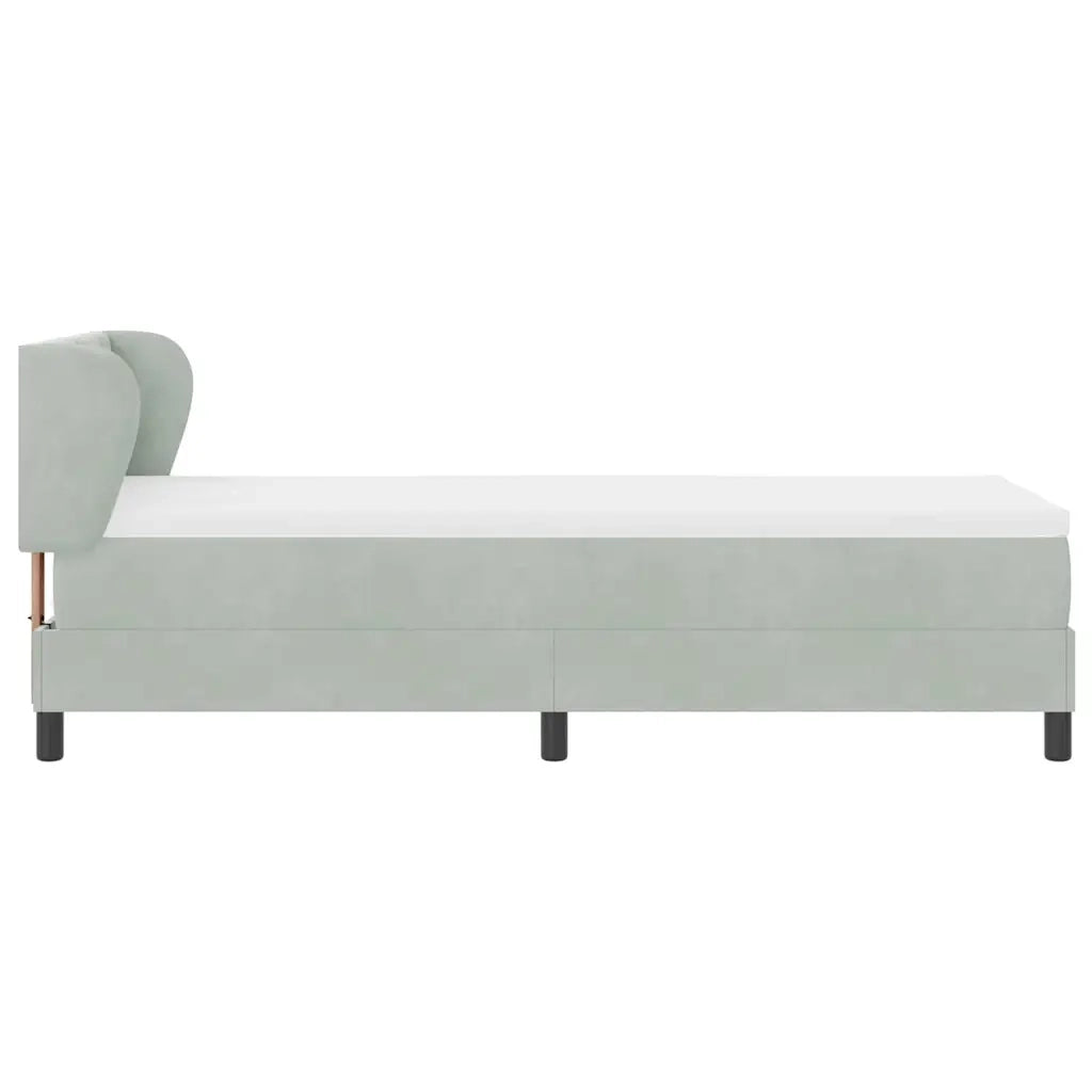 Letto a molle con testiera Grigio chiaro 80 x 200 cm Velluto 3340412