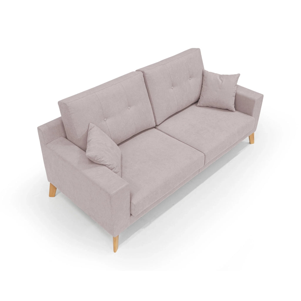 Danish Divano moderno in tessuto morbido impermeabile T02 146 cm rosa