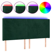 Testiera | Testata a LED Verde Scuro 183x16x118/128 cm in Velluto