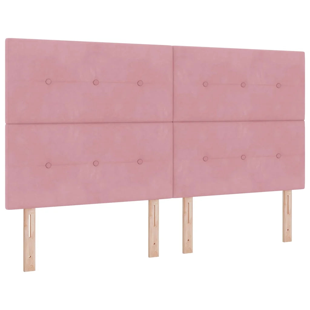 Letto a Sorgente LED con materasso Rosa 180 x 200 cm Velluto 3343333