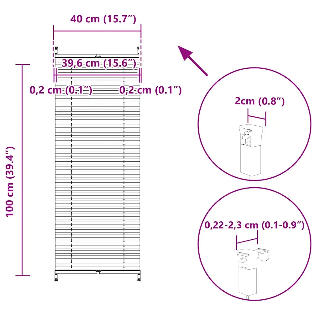 Tenda plissè 40x100cm Crema 240617
