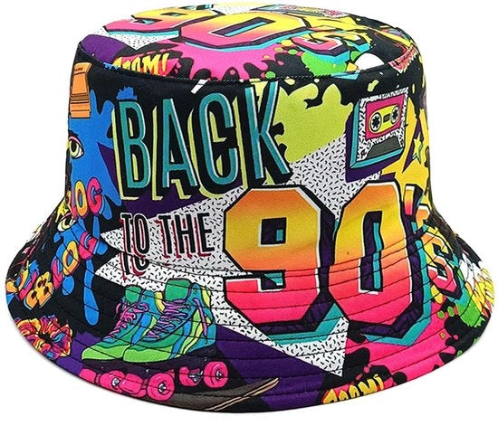 Cappello da Pesca - Retro Cappello da Pesca - Unisex - Inversibile - Disegno di Mucca o Graffiti - Cappello da Sole alla Moda - Adatto per Adulti -
