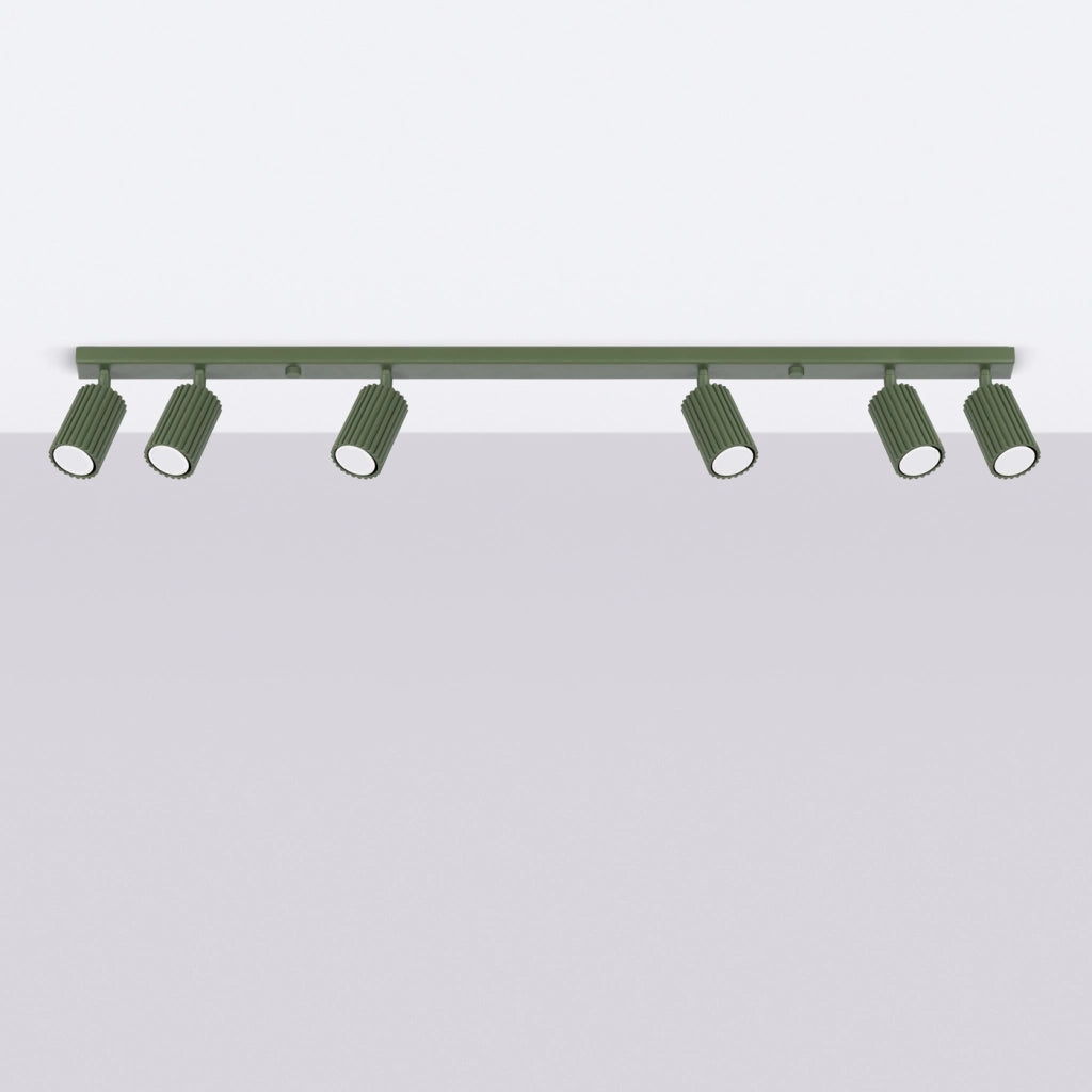 Lampada da soffitto KARBON 6L verde oliva