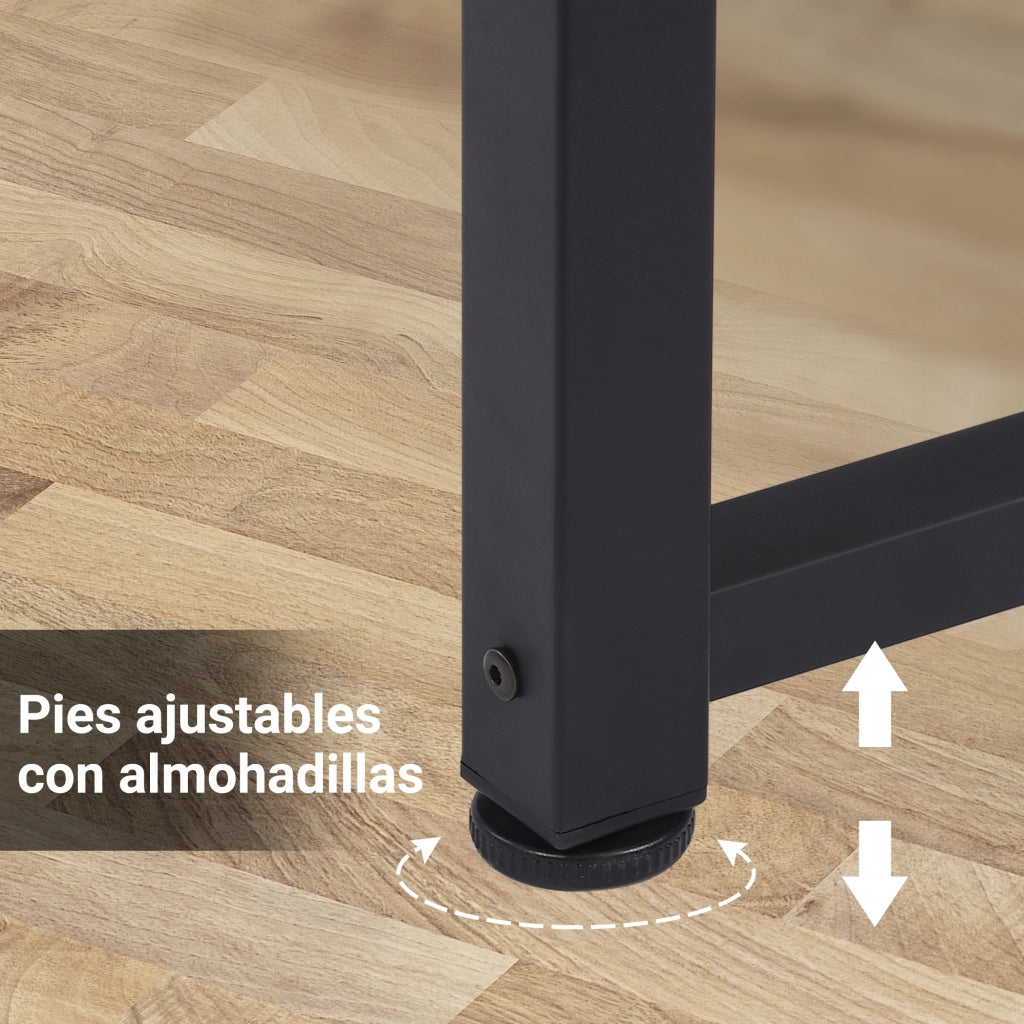 Scrivania con Cassetti e Ripiano ¨C Minimal ¨C Nero e Naturale 120x60x76 cm