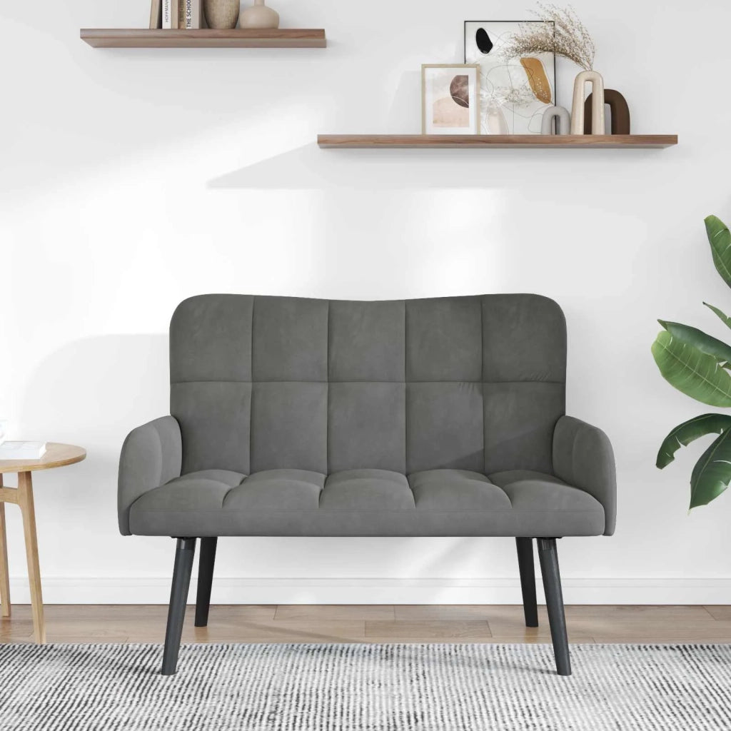 Sofa a Due Posti Grigio scuro 115 x 61 x 87 cm Velluto 42028941