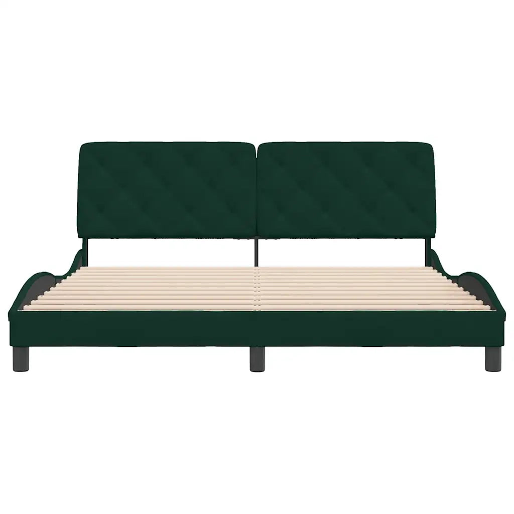 Giroletto senza Materasso Verde Scuro 180x200 cm in Velluto 3207938