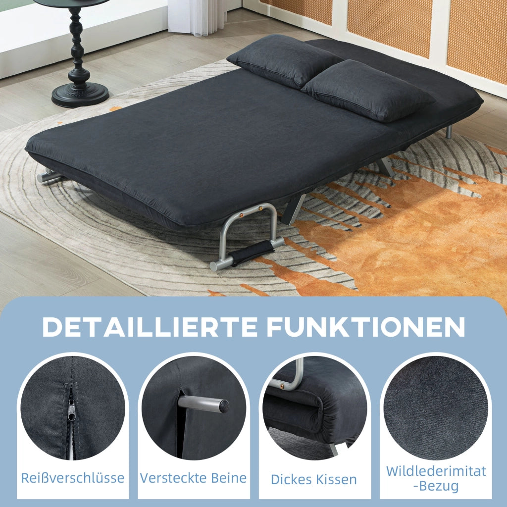 Divano letto 5 posti regolabile ¨C Minimal ¨C similpelle nero