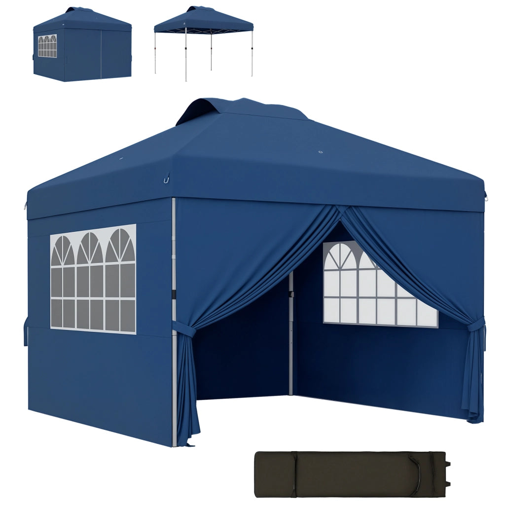 Gazebo pieghevole ¨C Minimal ¨C Grigio 3x3m con finestre e trasporto