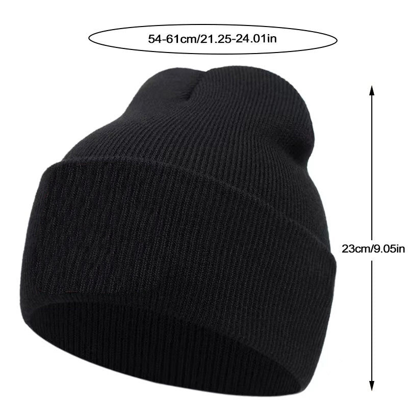Cappelli invernali caldi con luna ricamata, neri