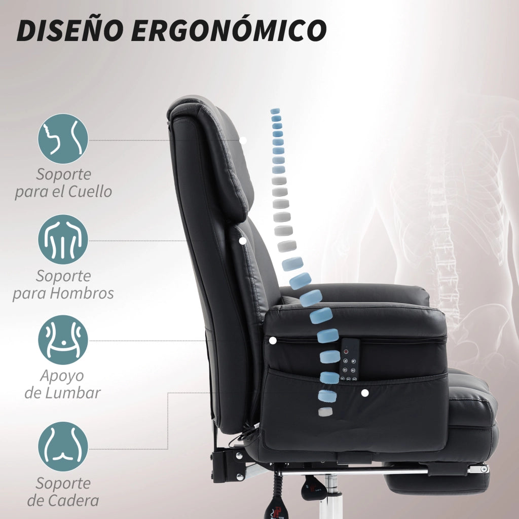 Sedia da ufficio con massaggio ¨C zephmum ¨C struttura nera