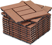 Set di lastre WPC 6 m², lastre stabili per balcone e giardino marrone 30x30cm