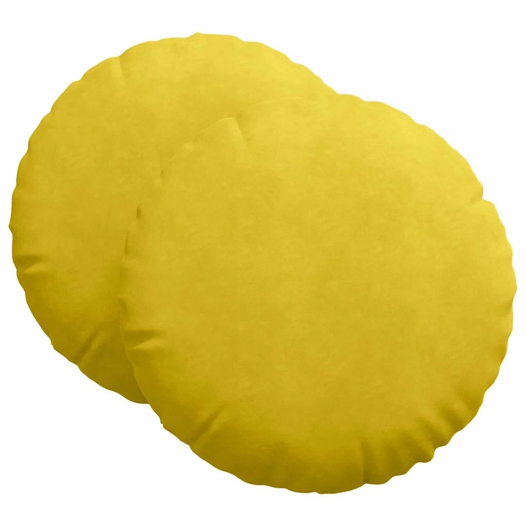 Cuscini per Seduta 2 pcs Giallo Ø60 x 21 cm Velluto 42014218