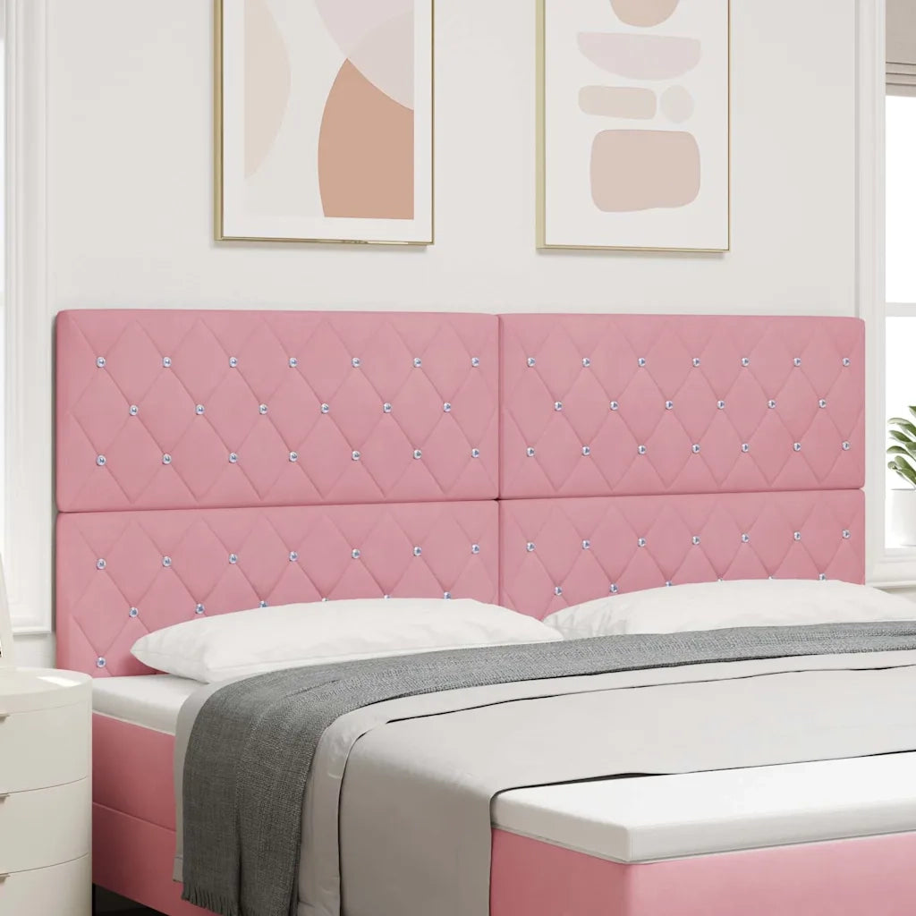 Testiera LED con strisce LED con testiera Rosa 200 cm Velluto 3338383