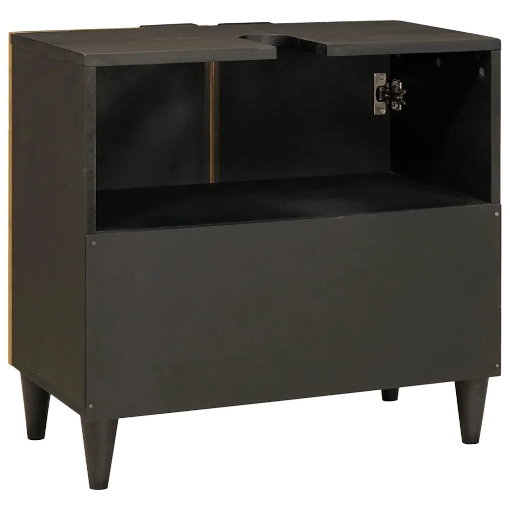 Armadio sottolavello con lo scaffale-Mobile sottolavello Nero e Oro 62 x 33 x 58 cm
