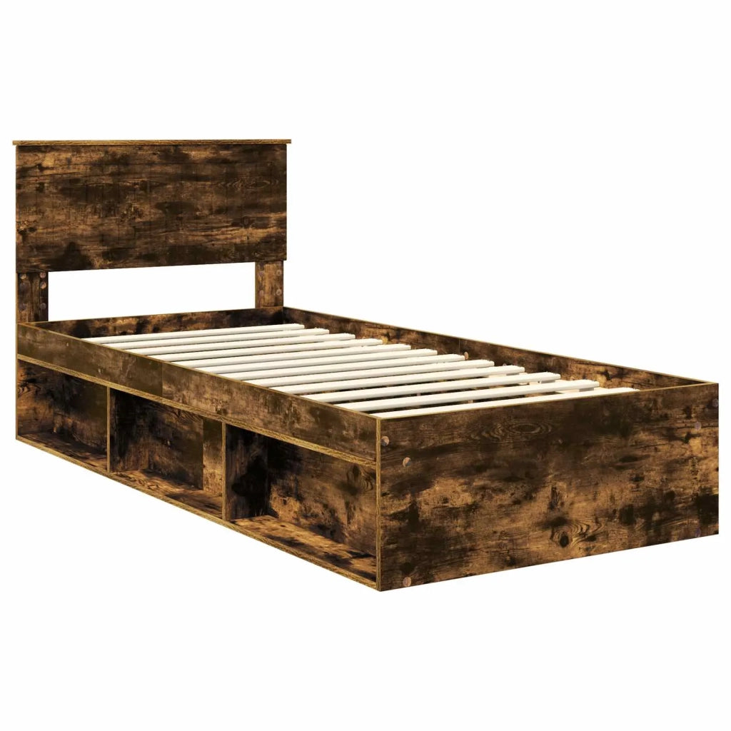 Struttura del letto-Giroletto Rovere fum¨¦ 90 x 200 cm Pino massello 484386