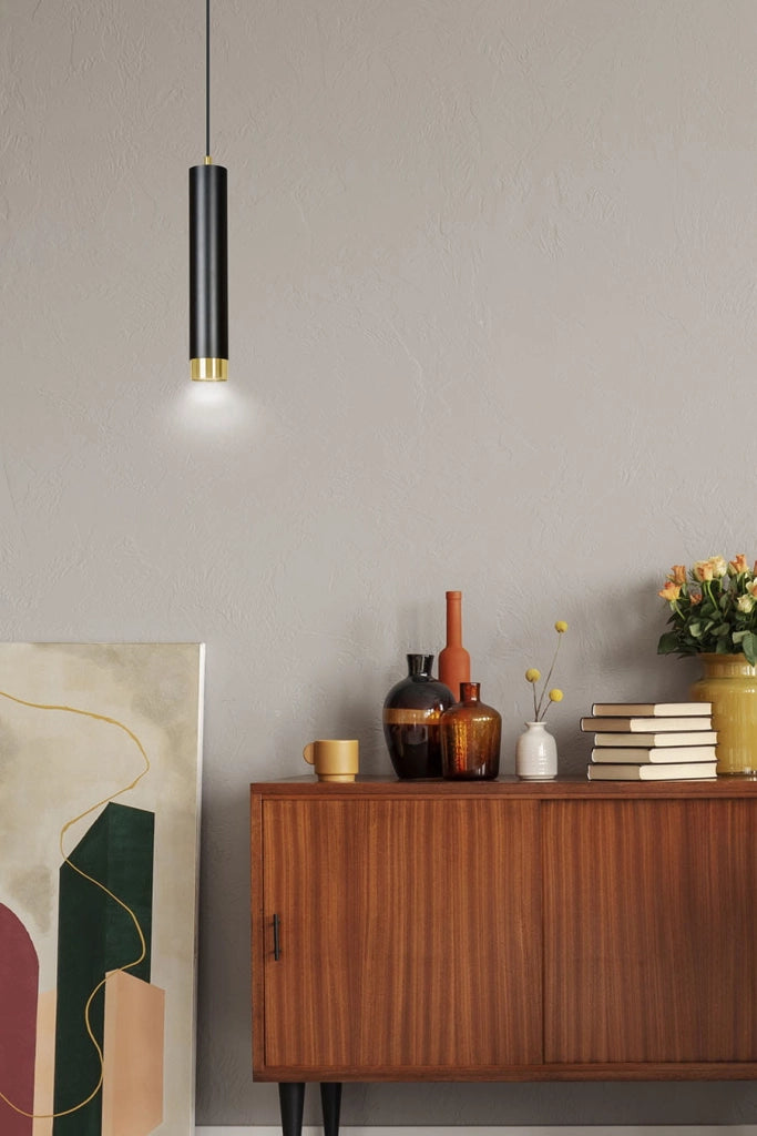 Lampada a sospensione Emibig Kibo nero/oro GU10 Ø8cm