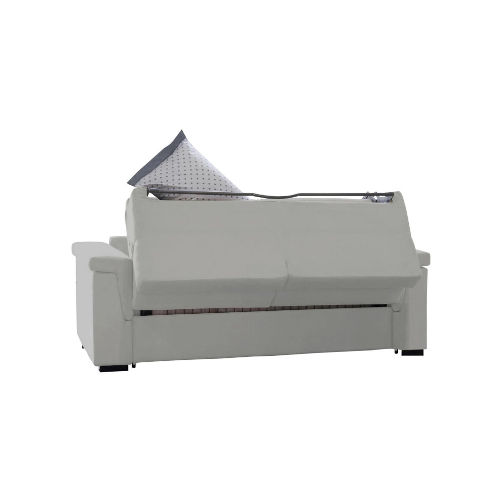 Brusasco, Divano Letto 2 Posti Sfoderabile Made in Italy, 205x95 cm Grigio Chiaro