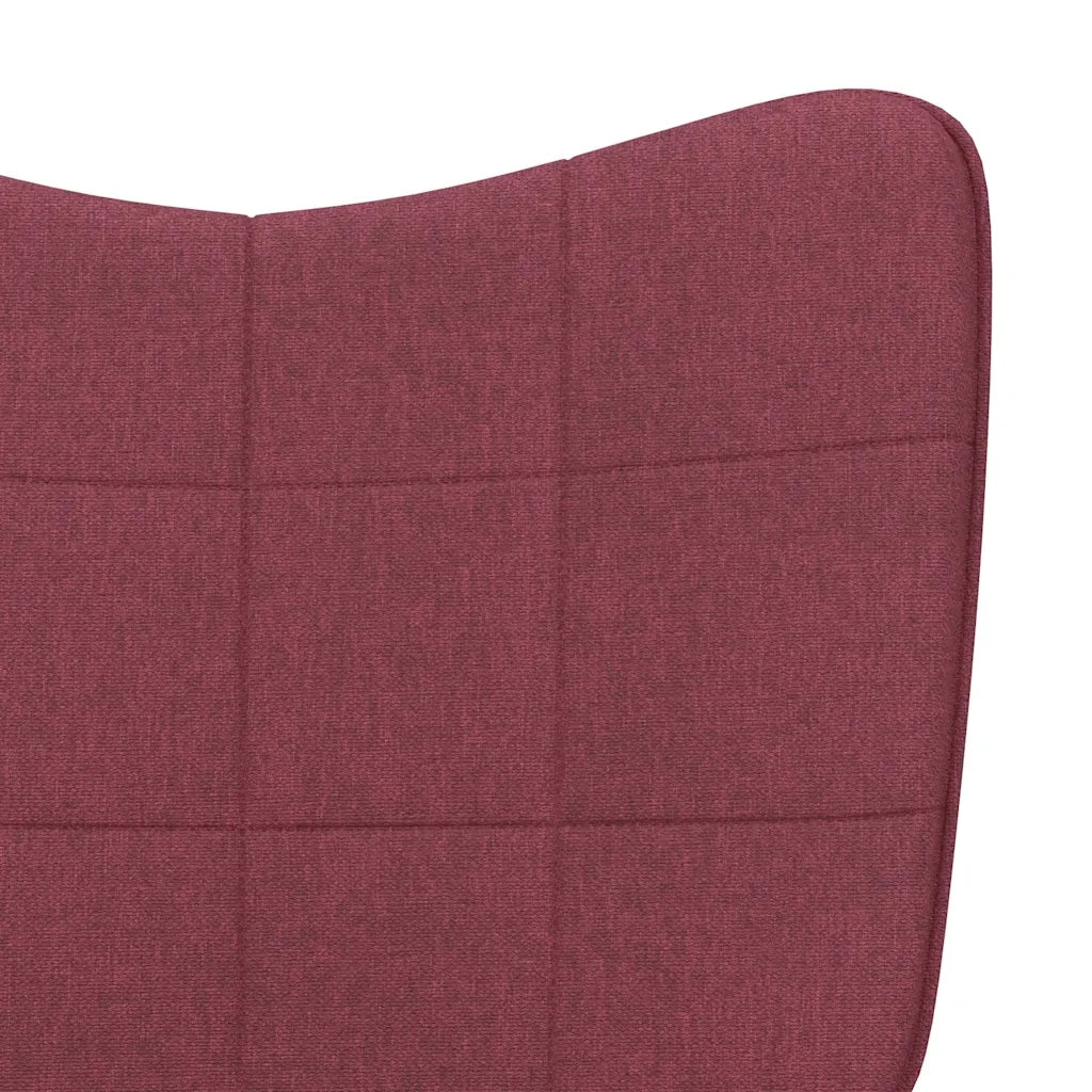 Sedia Relax con Sgabello Rosso Vino in Tessuto 327960