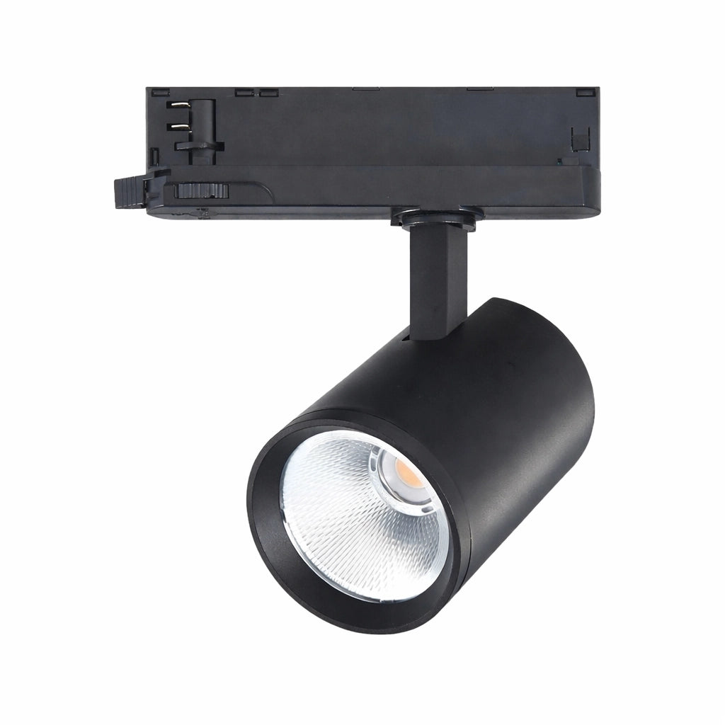 Faretto LED per Binario Trifase 30W Orientabile Nero – 3250 Lumen – Fascio 38° – Luce Calda 3000K e Naturale 4000K – Illuminazione Professionale per Negozi e Showroom Colore della luce: Luce Naturale