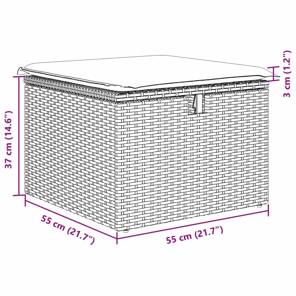 Set di divani 5 pcs Beige e Grigio Chiaro polyrattan 3359059