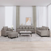 Set Divani 4 pz con Cuscini Tortora in Tessuto 3201647