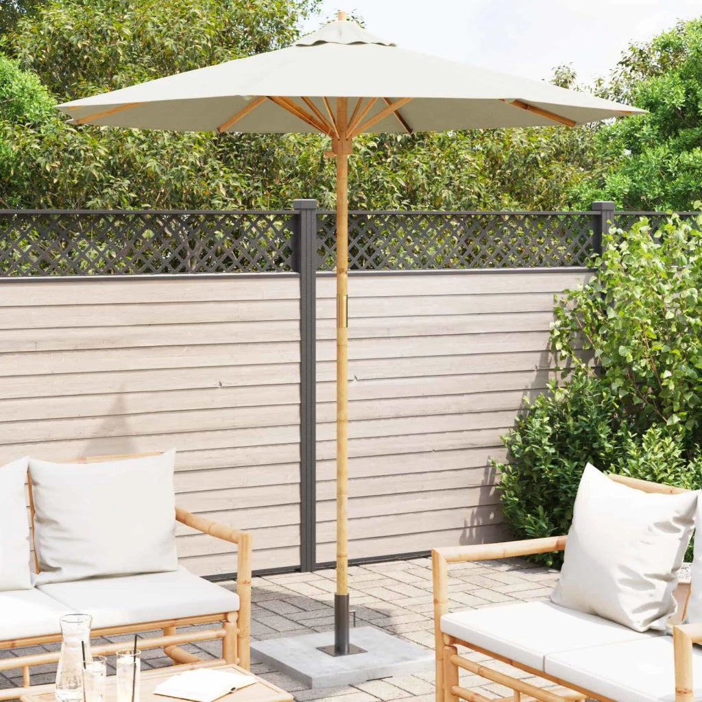 Ombrello da giardino Bianco Crema Ø 217 x 230 cm Bambù 4108081