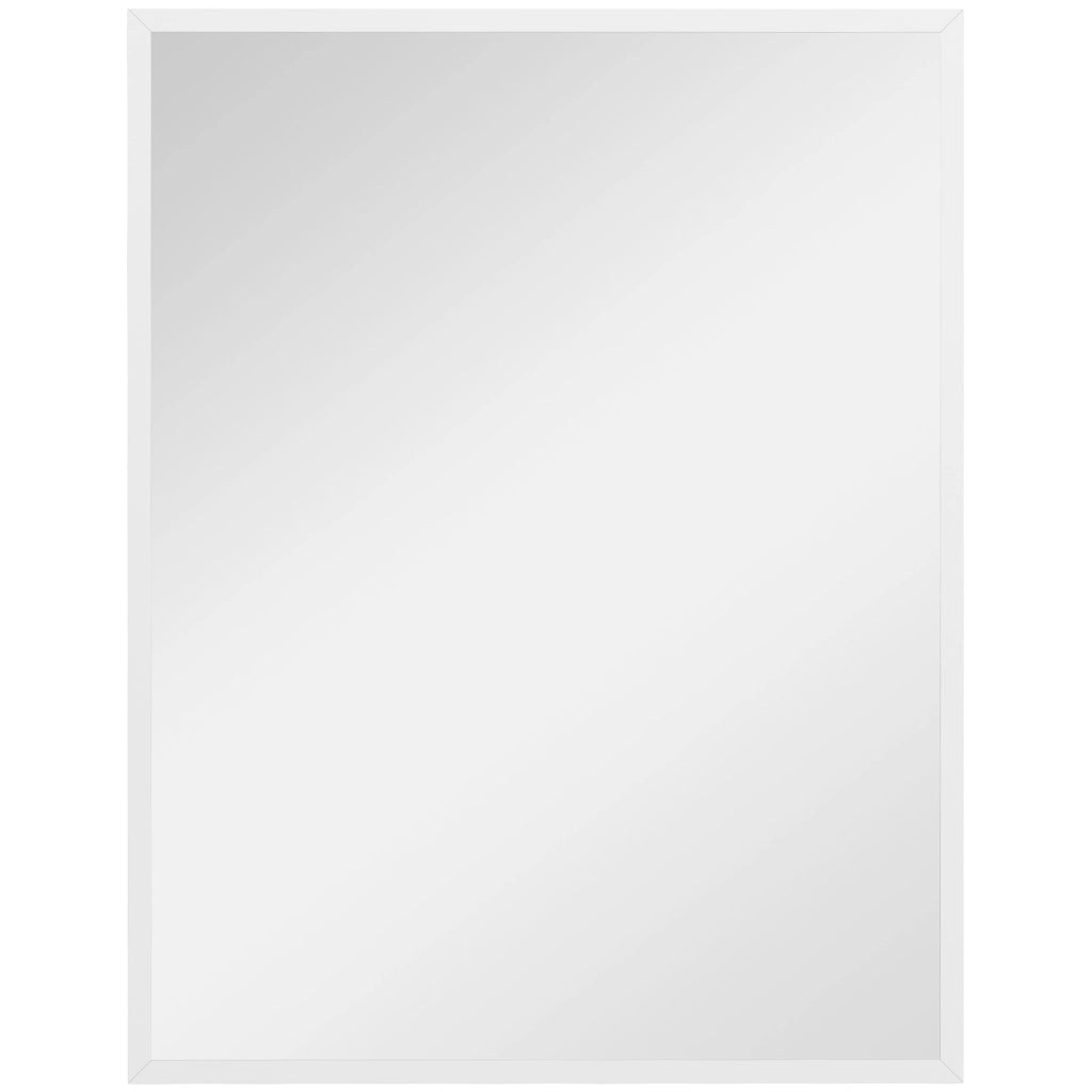 Specchio da parete rettangolare ¨C Minimal ¨C 90x70 cm, bianco, legno